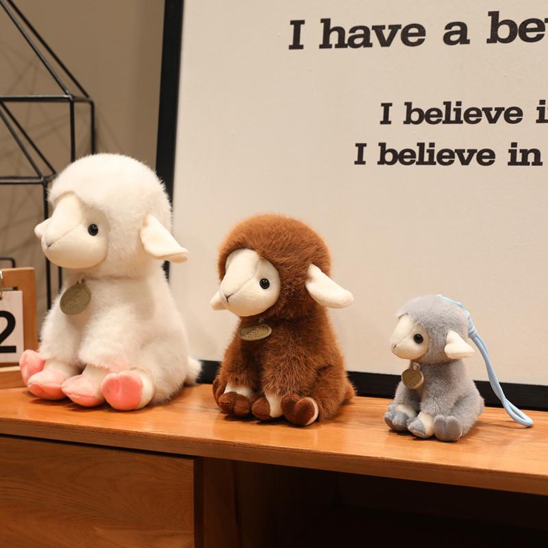 11/17/23cm Cute Cloud Sheep Plush Toy Realistic Sheep Plush Doll Lamb Small Size Backpack Pendant Decor Gift For Boy Girl