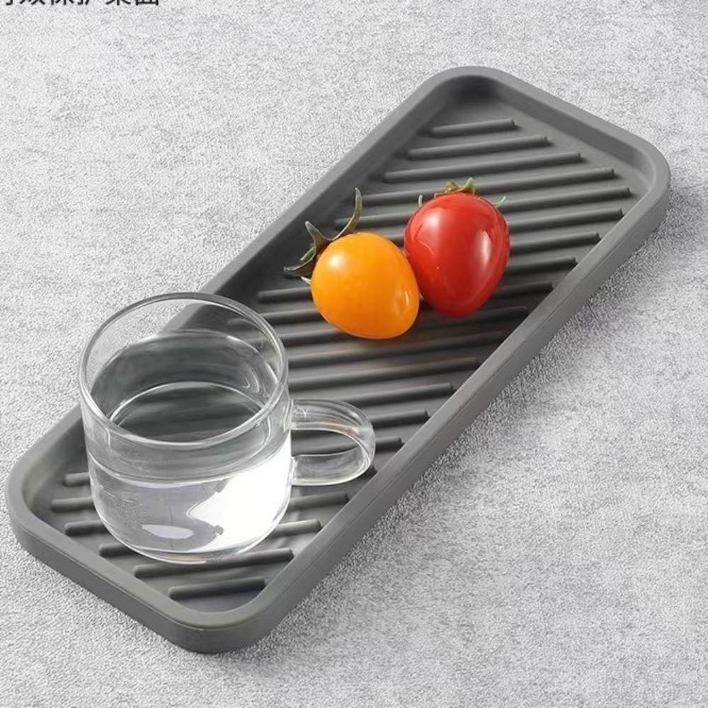 Einfache Silikon-Abtropfschale Rutschfester Wasserbecher-Organizer Dusch-Seifenhalter Spülbecken-Organizer Dusche