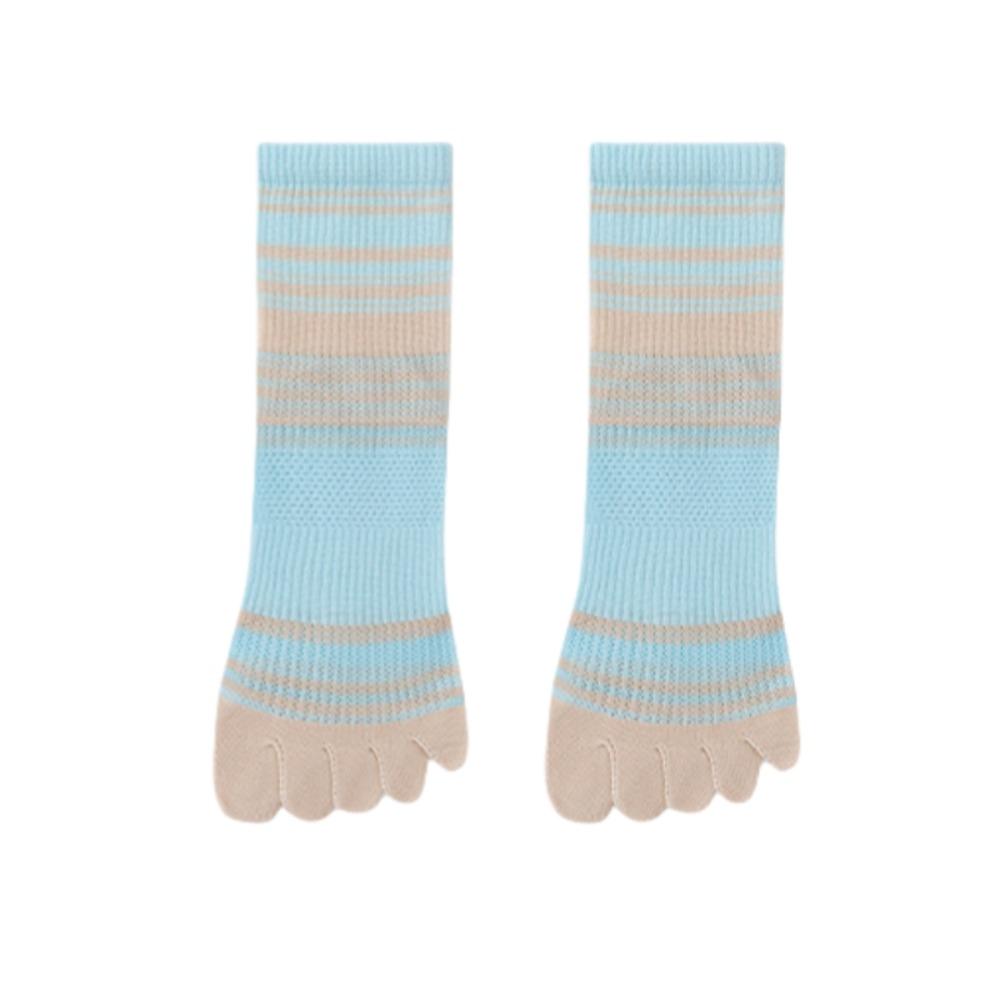 

Cotton Mid-calf Socks Thin Mesh Split Toe Socks Patchwork Five Toe Tube Socks Girl синий