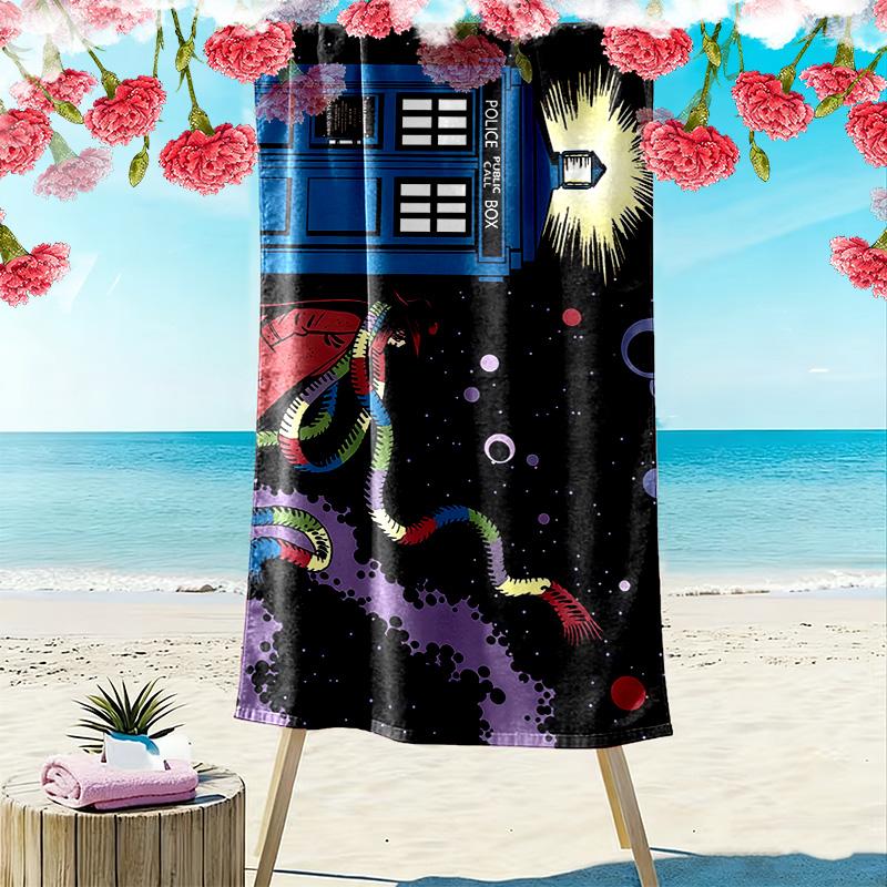 Doctor Who Print Beach Towel, Large Soft Quick Dry Towel for Beach Camping Swimming
