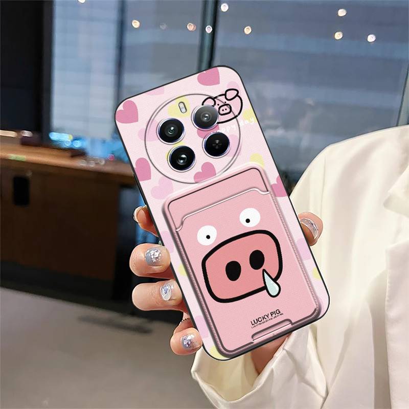 Durable Card Sleeve Phone Case For Realme12 Pro 5G/12Pro+/Extreme Edition Card Slot Full Wrap Protective Anti-knock Cute