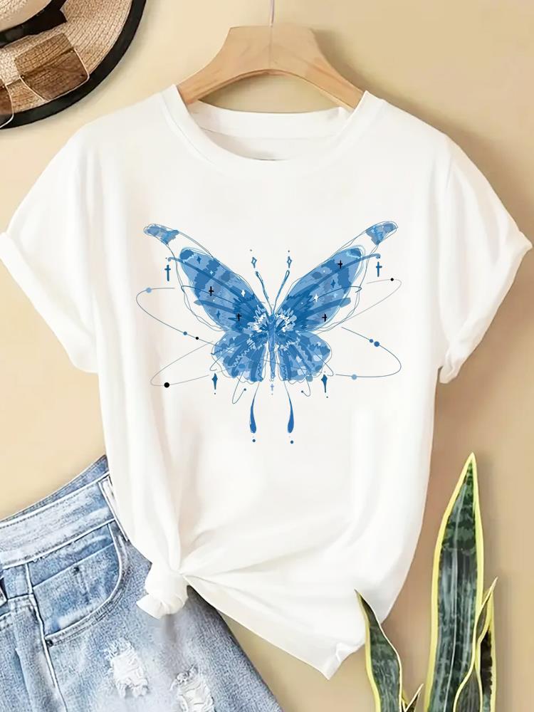 (Asian Size) Lovely Leopard Trend  Printed Clothing Casual T Shirt  Lady Female Top Fashion Graphic Short Sleeve T-shirts Women Tee