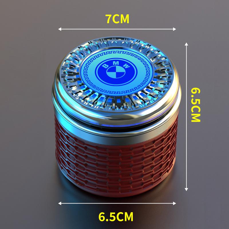 Car LED Ashtray Atmosphere Light Ashtray For BMW G30 G20 G05 G11 E87 X7 E92 X5 Car Flame Retardant Cigarette Holder Cup keychain GT9