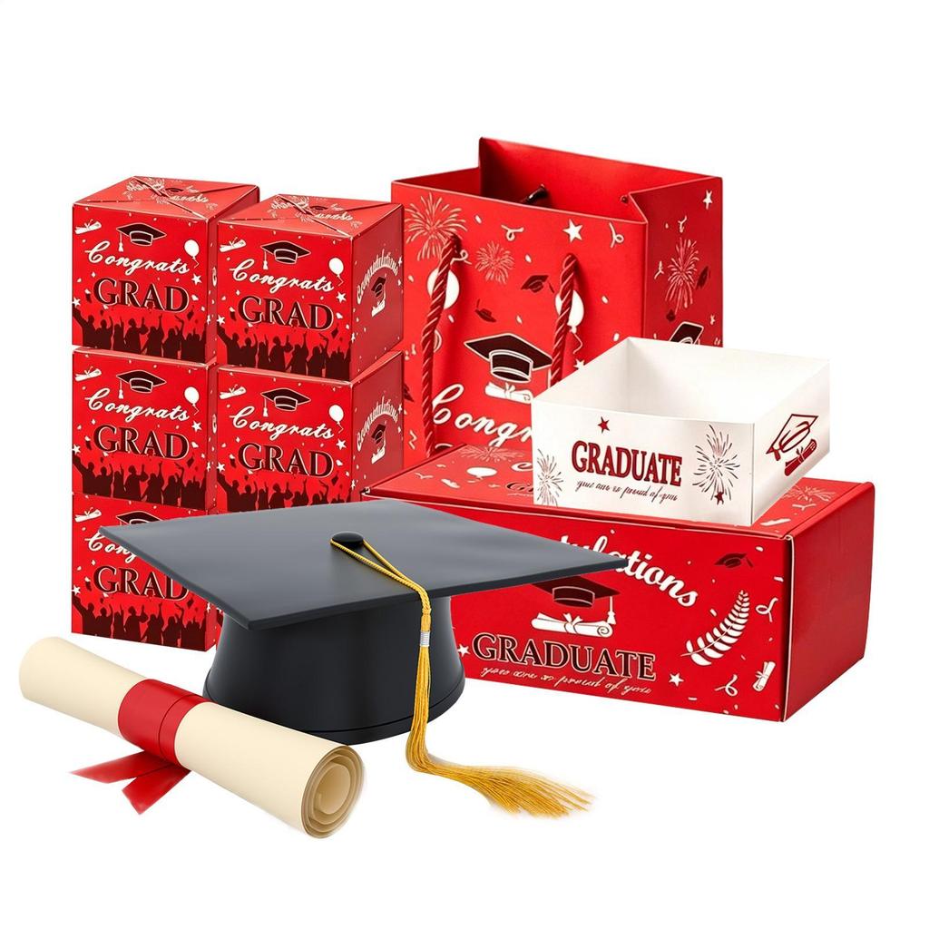 Surprise Pop-up Gift Box Graduation Cards Message Postcard Case Graduation Party Card Box Set DIY For School Student Parties