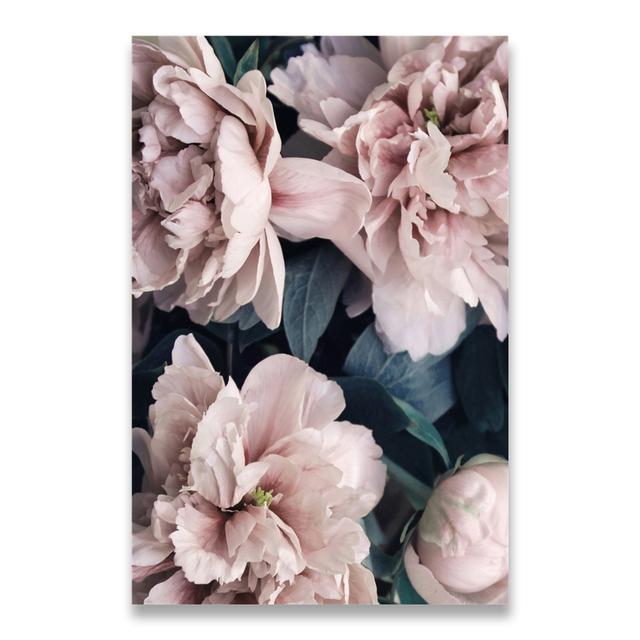 Oil Painting Blooming Peony Petals Nordic Art Poster