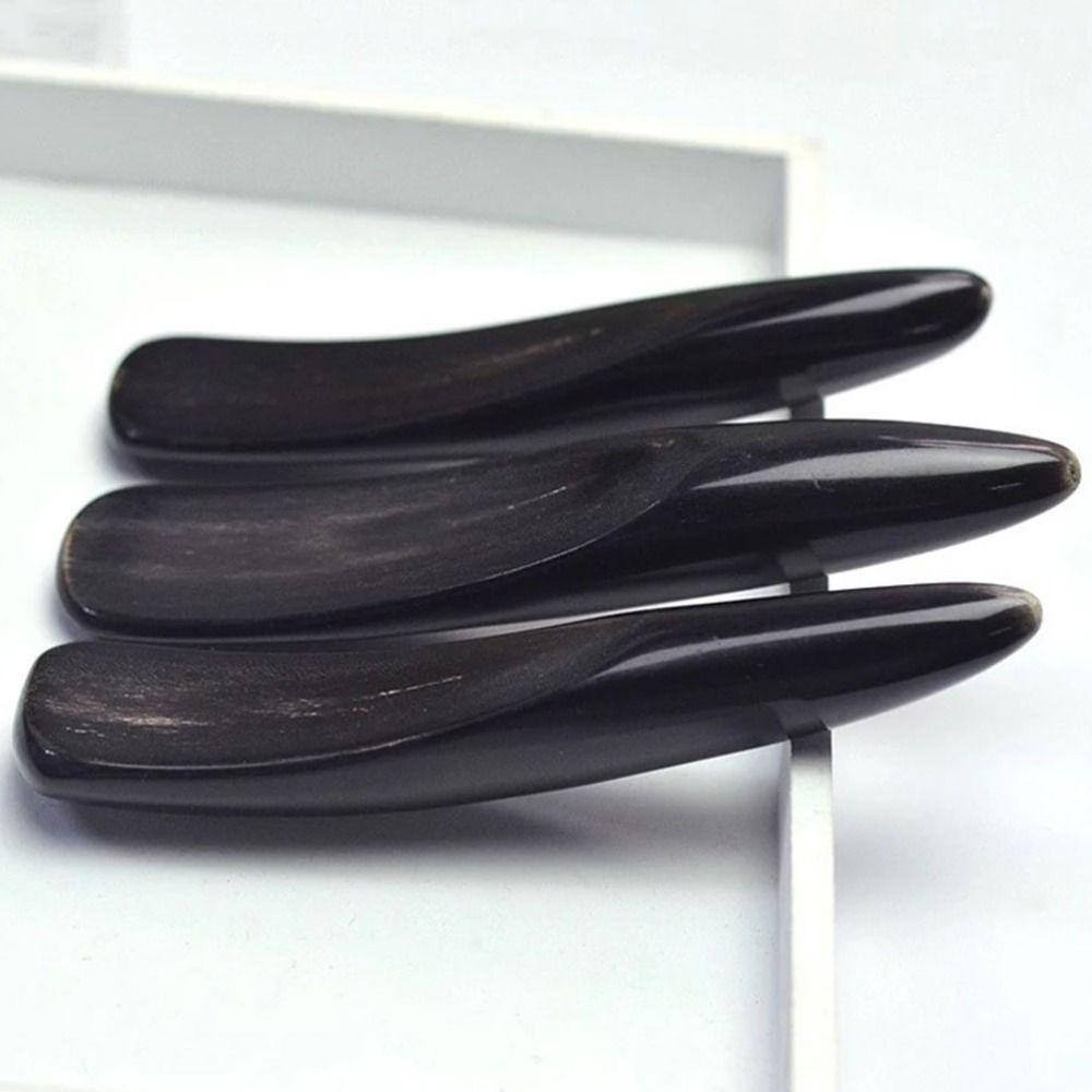 Relaxation Gua Sha Board Black Buffalo Horn Meridian Massage Stick Massage Scraping Bar  Women