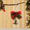 Christmas Tree Ornament Bow Pine Branches Decorative Bells Home Ambiance Doorway Wind Chime Decoration Christmas Theme Party Decor Gift