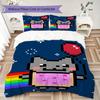 Nyan Cat Pattern Bedding Uilt Set Uilt Cover Pillowcase Home Decoration Birthday Gift (1 * Duvet Cover + 2 * Pillowcase Without Core)99