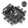 Fan Hub 3‑Pin Power Supply Integrated Adapter Cable 1 To 8 Splitter for Computer CoolingIDE Power Supply