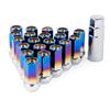 17HEX 42mm M12X1.5 M12X1.25 Koyu Mavi Çelik Otomobil Jant Kilit Bijonları 20 adet/set