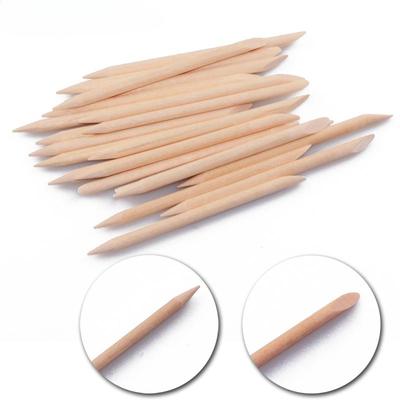 100 Stück Nail Art Orangenholzstäbchen Nagelhautschieber Entferner Pediküre Maniküre Werkzeug Doppelseitig