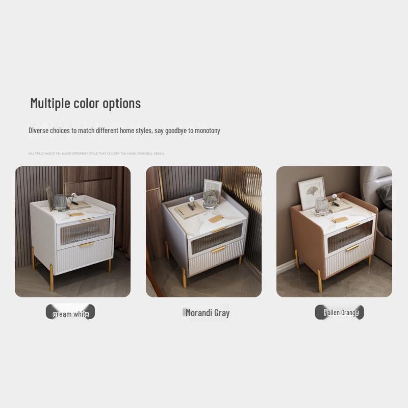 Light Luxury Solid Wood Bedside Table