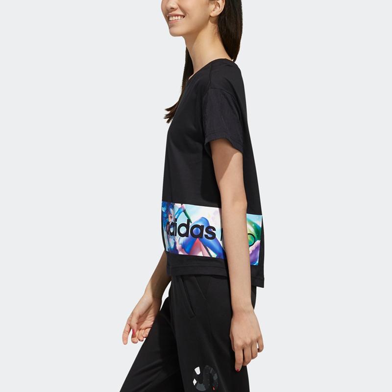 Adidas Neo Short Sleeve T-Shirt Women Tops Black FR7993
