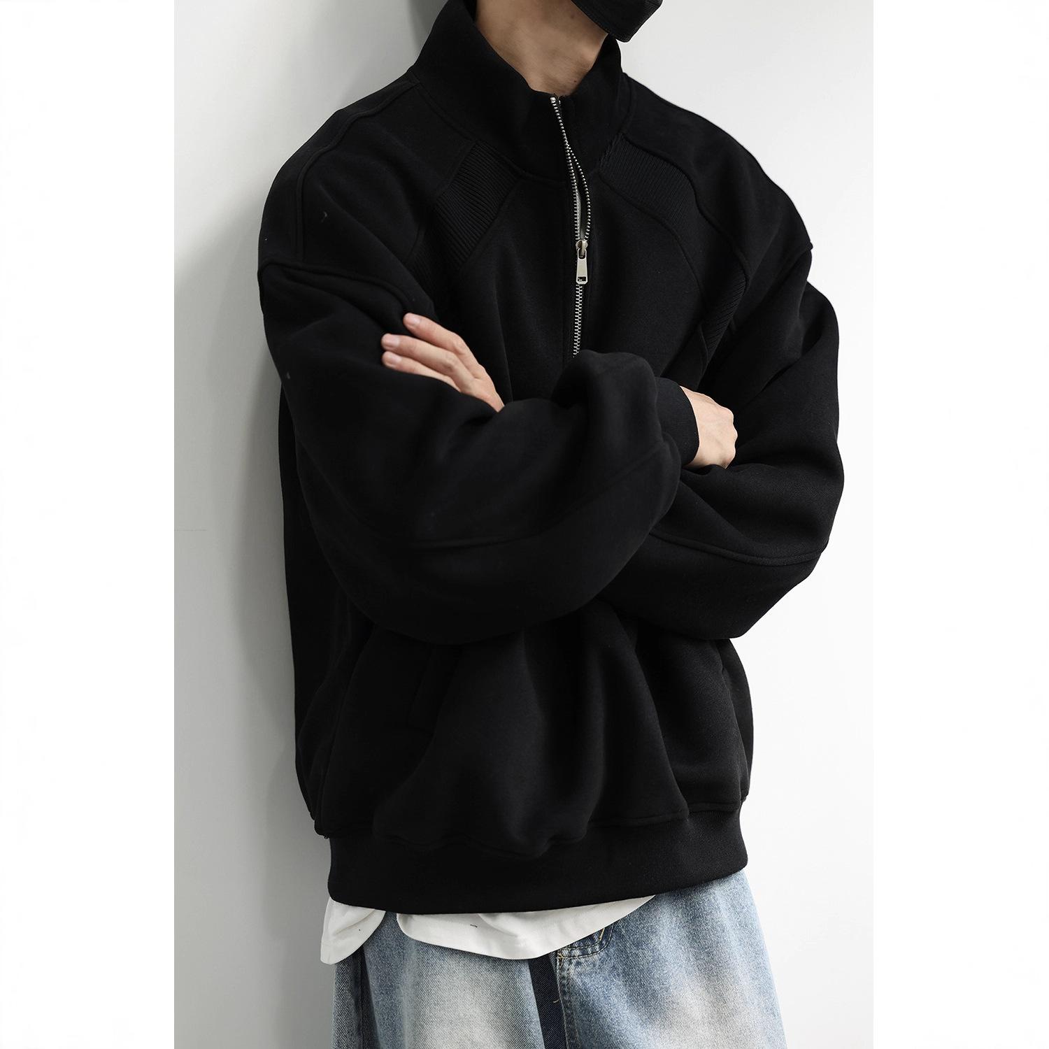 

Свитер на полумолнии Мужской Осенний Силуэтный Пальто с Воротником Пальто для Пары XXXL