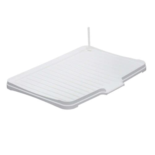 Iwasaki Kogyo Draining Tray with Bottle Stand, White, 45.8cm Wide X 31.6cm Deep X 2.8cm High, K-1665 WH, Made In Japan