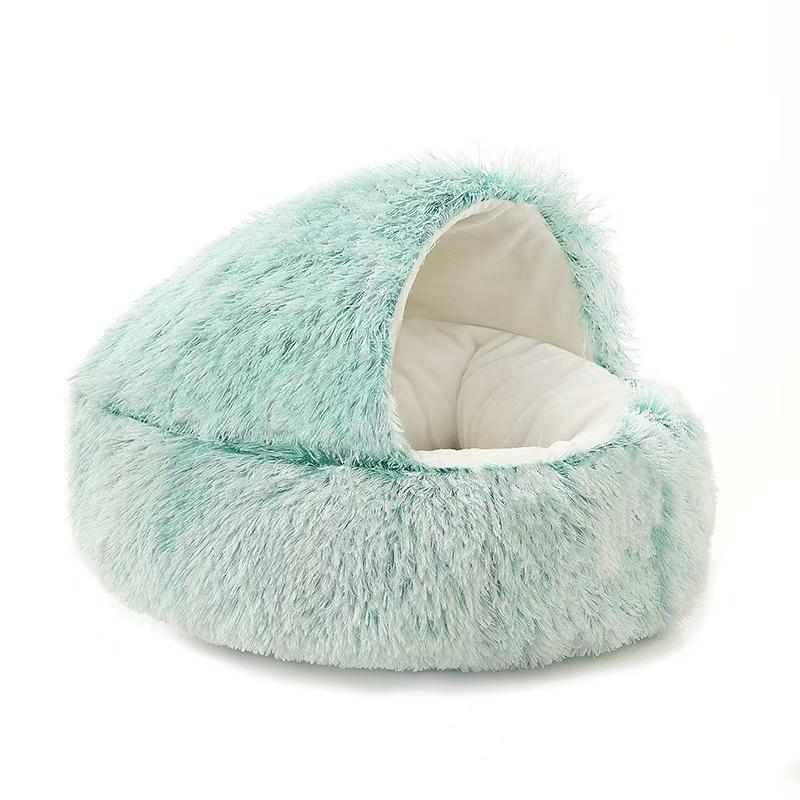 Cat Bed for Indoor Cats, Round Cat Nest Bed, Warm Soft Cat Cave Bed, Winter Self Warming Cat Bed, Small Puppy Pet Sleeping Bed