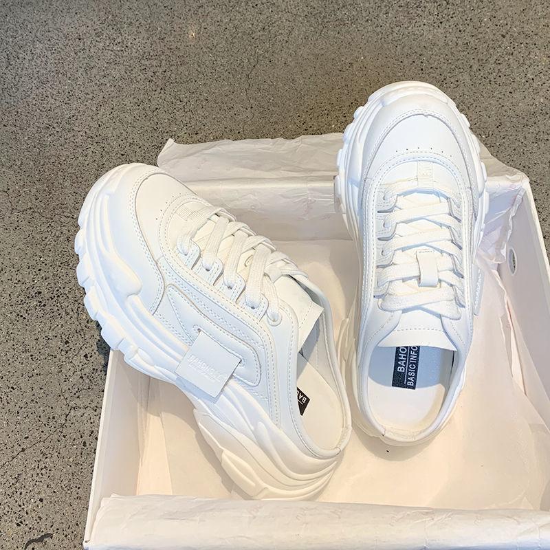 Тапочки женские новые повседневные туфли на платформе ленивые женские верхние туфли — фото 7