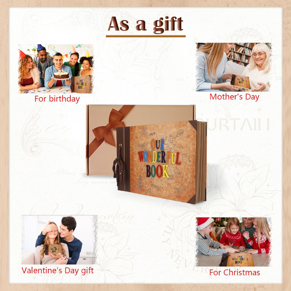 Retro-style Photo Album, Detachable Binder, Handmade DIY Commemorative Album, Suitable As Gifts for Weddings and Anniversaries