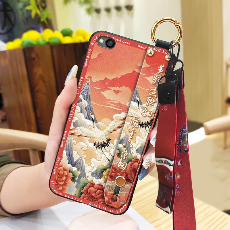 Protective Shockproof Phone Case For Xiaomi Redmi GO Back Cover Soft case Waterproof Fashion Silicone Lanyard For Mom