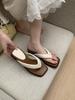 Beach flip-flops women's summer 2025 fashion casual non-slip outer wear pinch foot vacation cool slippers tide