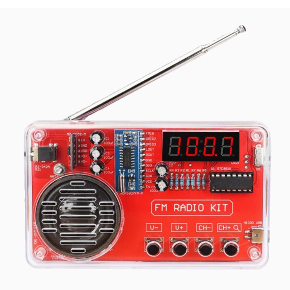 DIY Electronics Kit, FM Radio Building Kit, Circuit Board, Components, 87-108MHz Receiver, RDA5087 Chip, 3W Speaker With Antenna