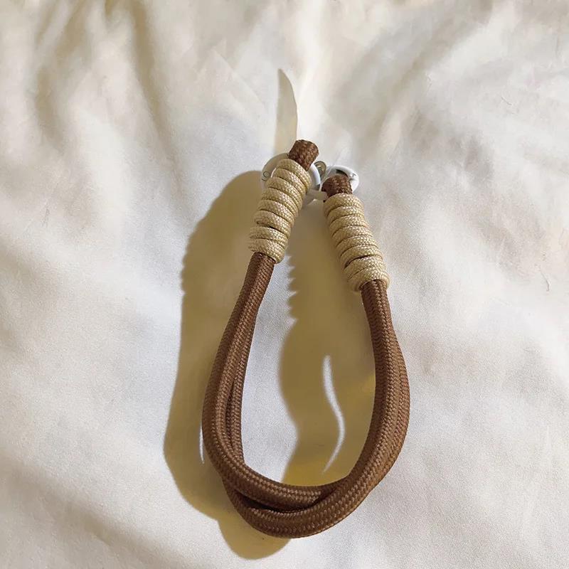 

Minimalist Short Braided Wrist Keychain - Universal Phone Case Lanyard, DIY Anti-Lost Strap with Pendant