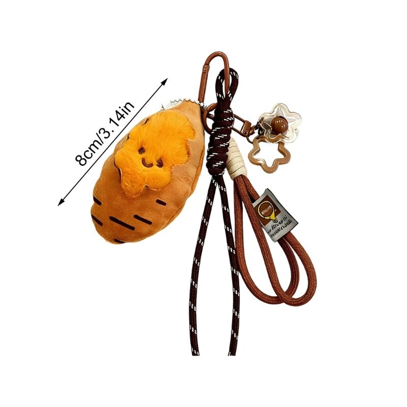 Cute Plush Sweet Potato Keychain Soft Plush Doll Charm Wallet Hanging Ornament For Backpack Purse Keys