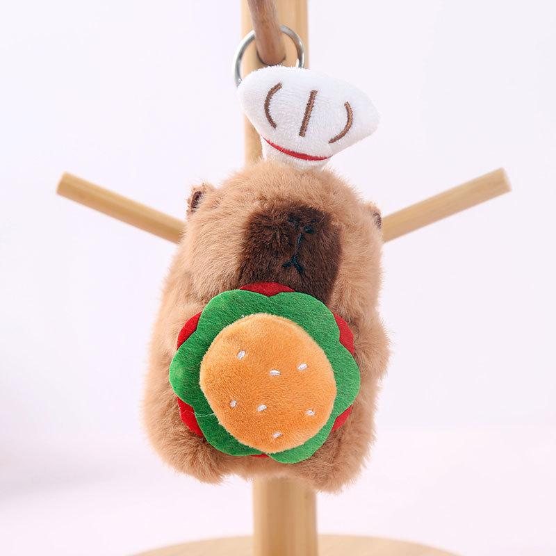 Kapibara plush toy afternoon tea capybara doll pendant pink keychain doll gift girl doll