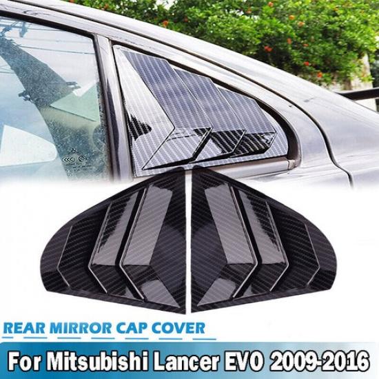 Carbon Fiber Window Louver Shutter For Mitsubishi Lancer Evolution EVO 2009-15