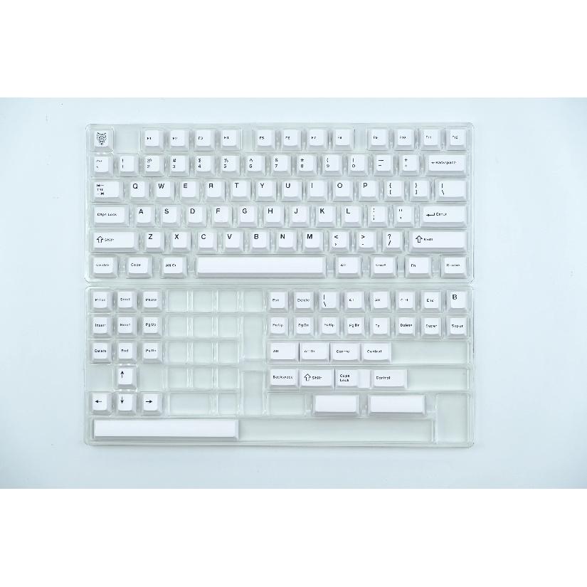 GMK WOB/wOB Keycaps Double Shot 114 Keys PBT Cherry Profile Alice Layout White Black Keycaps For Mechanical Keyboards 7u Keys