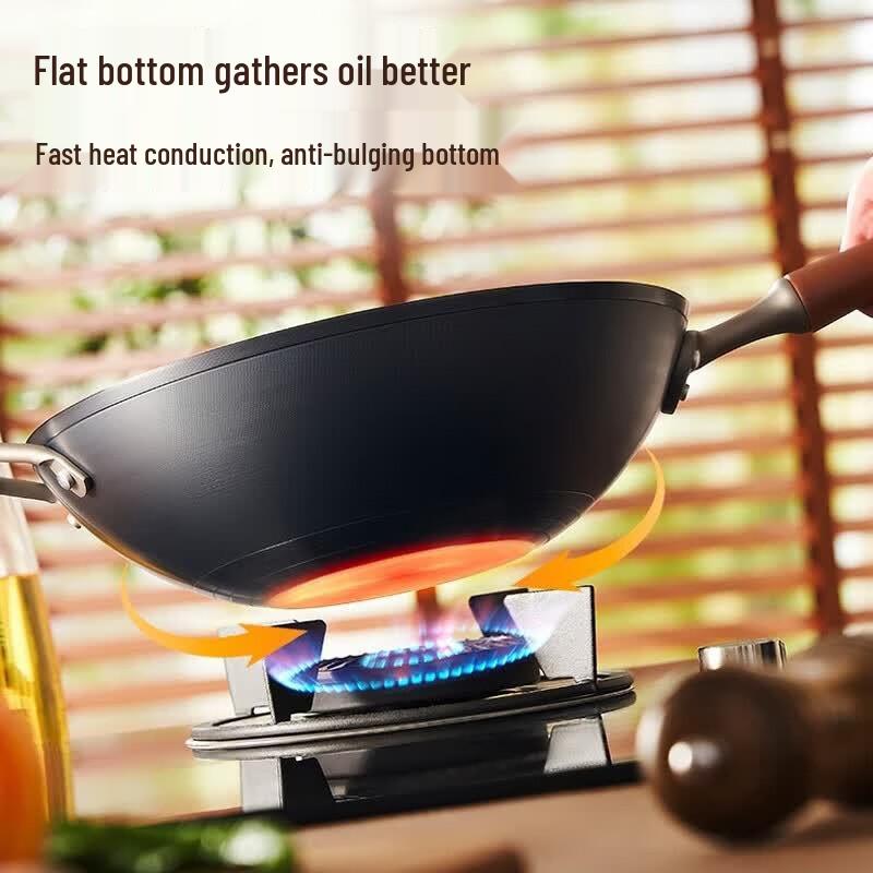 ASD Lightweight Iron Flat-Bottom Wok