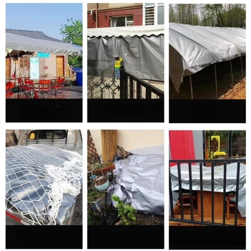1pcs Outdoor PE Tarpaulins Waterproof Sunscreen Tarpaulin Wear Resistant Anti-aging Oilcloth Universal Covering Cloth for Construction Site Trucks