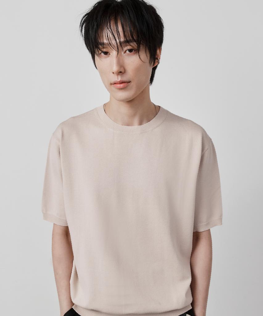 Ssei Essential Round Short Sleeve Knit Beige