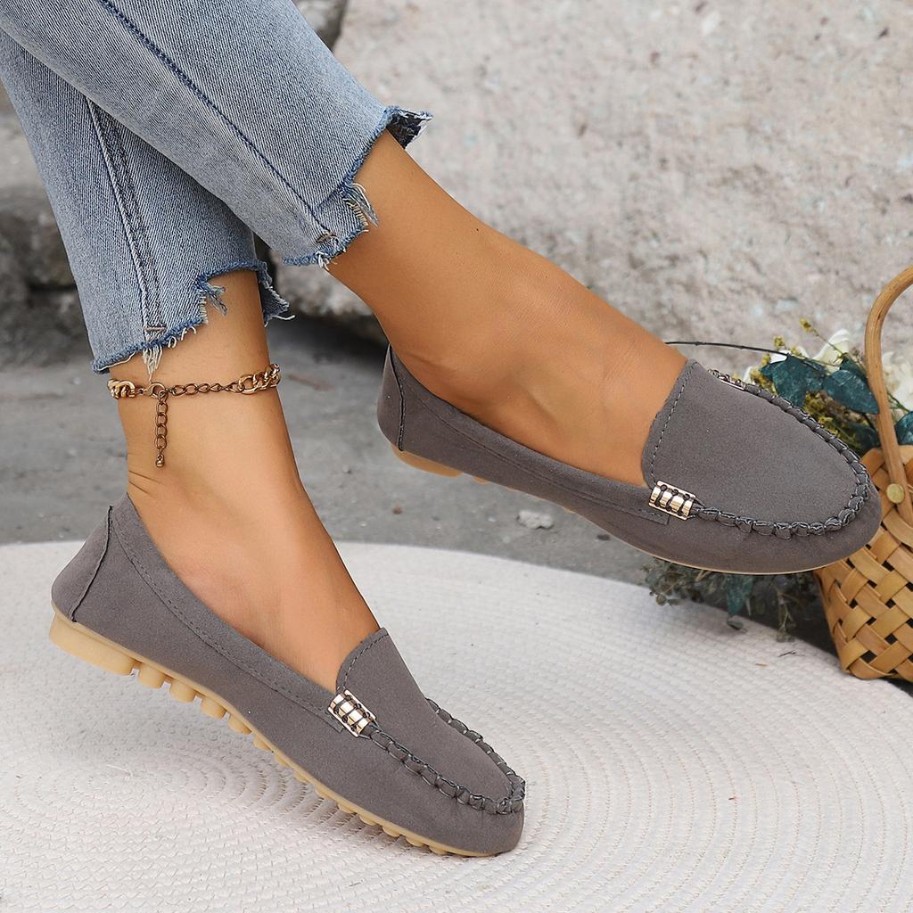 Damskie Wygodne Płaskie Buty Zamszowe Lekkie Wsuwane Mokasyny Duże Rozmiary Miękka Podeszwa Odporne na Zużycie Codzienne Buty Zapatos De Mujer