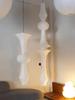 Japanese Wabi-sabi Style Isamu Noguchi Xuan Paper Long Vintage Chandelier for Aisles, Staircases, and Loft Window Displays.