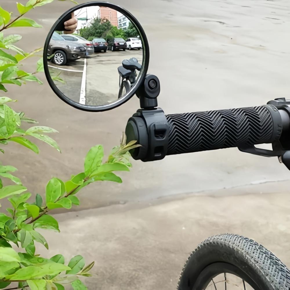 2PCS Bicycle Plastic Rearview Mirror 360 Degree Adjustable Rotatable Universal Cycling Handle Rearview Safety Lens for MTB Bike