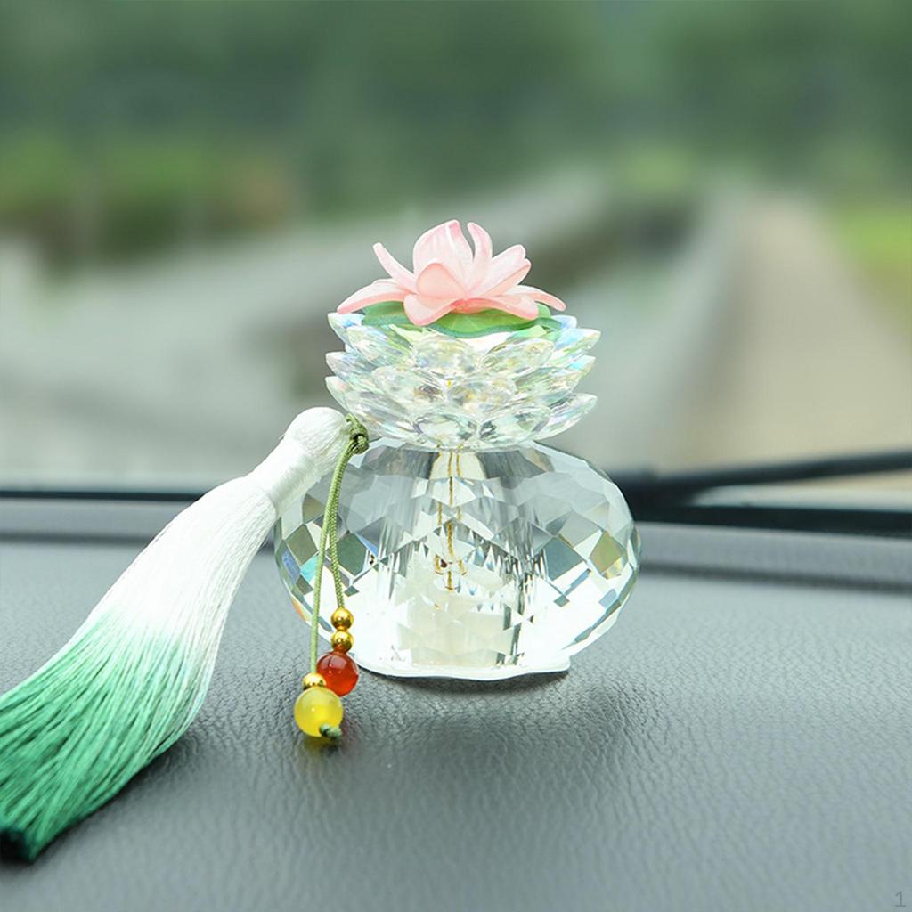 Kristallblomma Bildekoration Instrumentbrädeprydnad för Fordonsinredning