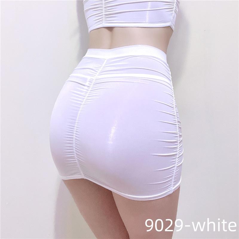 Women See Through Sexy Nightclub Mini Long Wrap Hips Skirt Female Hollow Lace Black Pleated Skirts for Woman Summer