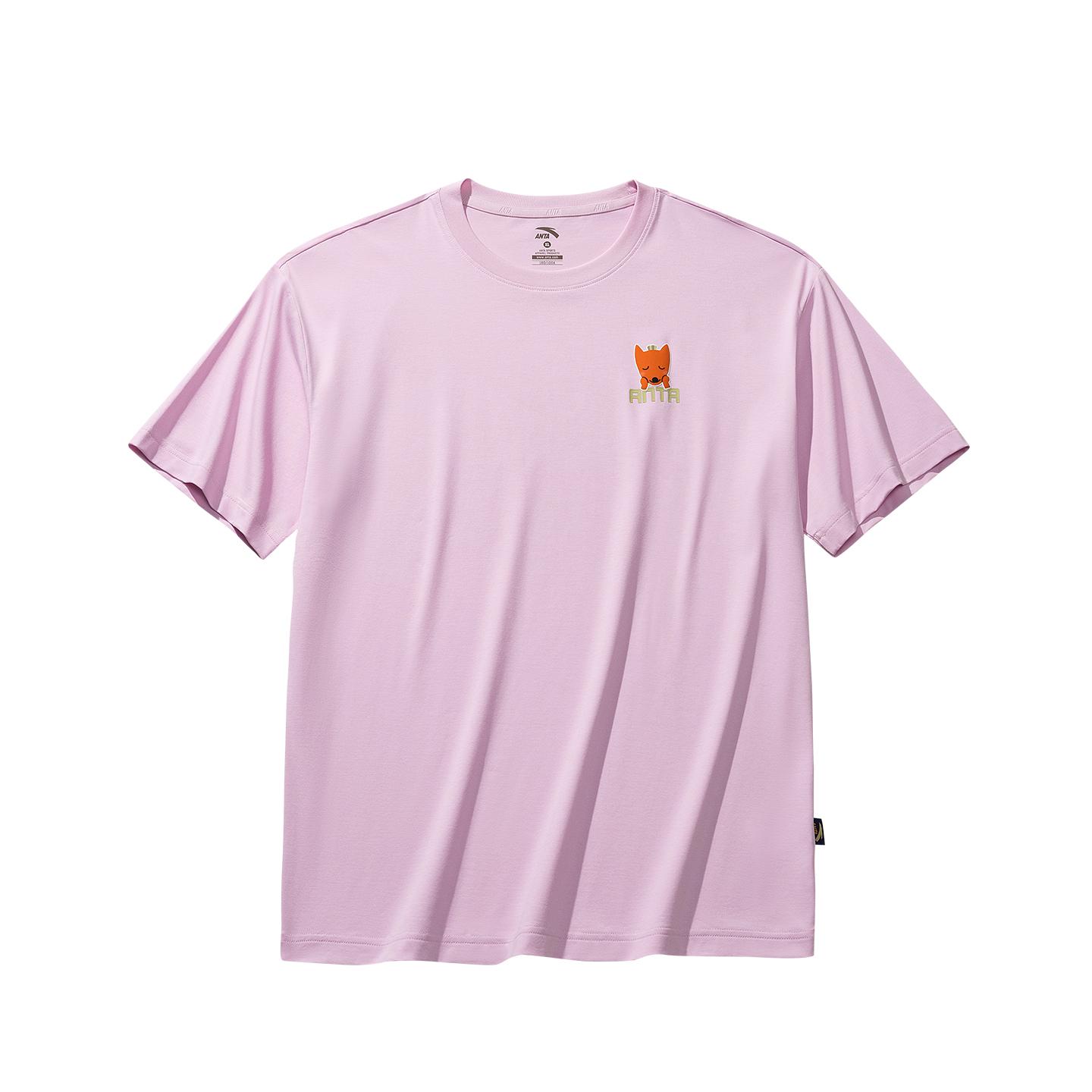 

Anta Loose Fit Short Sleeve Knitted T-Shirt Summer 2026 Unisex tops Peach-Fuzz-Pink 972628115-2 XS