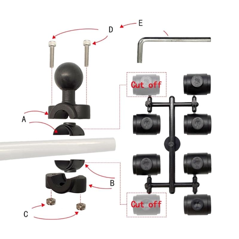 Universal High Strength Ball Joint Adapter 360 Degree Rotating For Motorcycle Scooter Handlebar Phone Mount Holder Stand