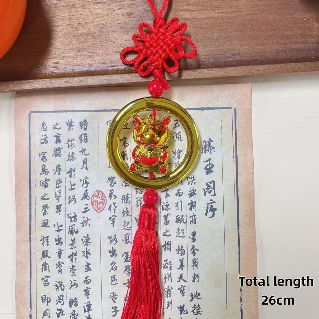 S-1Pc 2026 Year Of The Horse Wall Hanging Ornament New Year Lucky Housewarming Decoration Red Wooden Plaque Horse Pendant Gifts