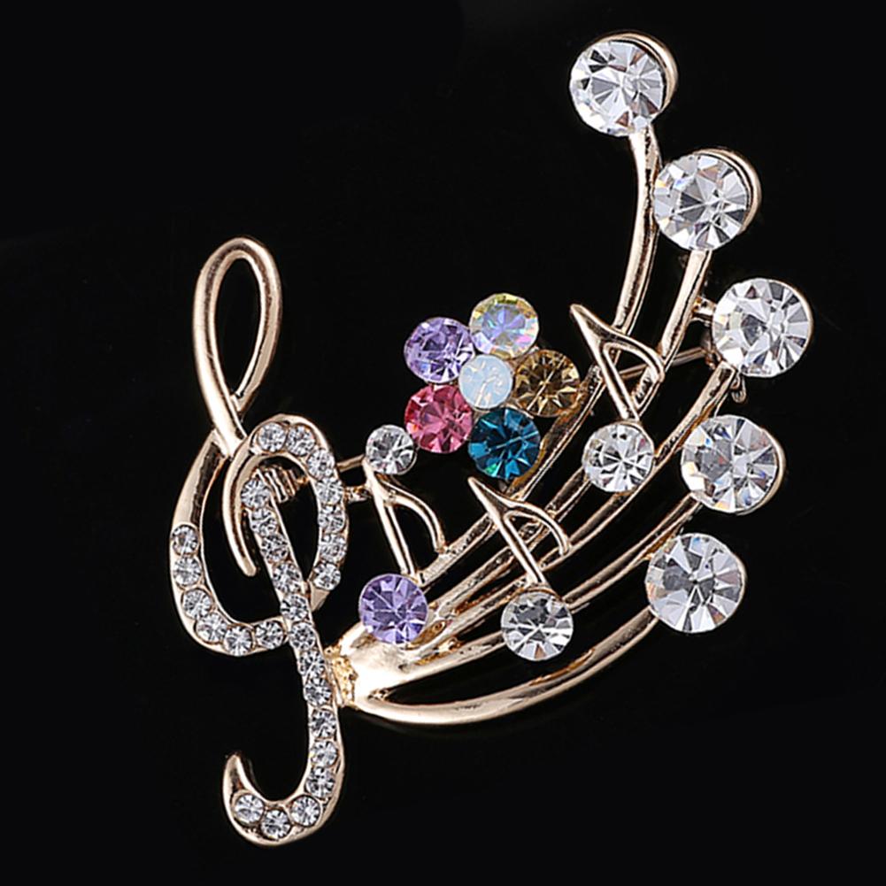 Kvinnors strass musikalisk not Blossom Brosch Pin Smycken Party Xmas Gift