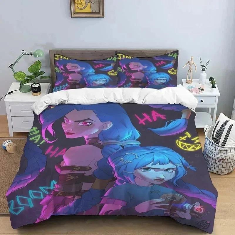 3D Print Jinx Arcane Bedding Collection Duvet Cover Bed Collection Quilt Cover Pillowcase Comforter King Queen Size Boys Adult Bedding Collection