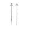 New temperament niche design snowflake fringed earrings earclips long fashion versatile trendy earrings earrings women