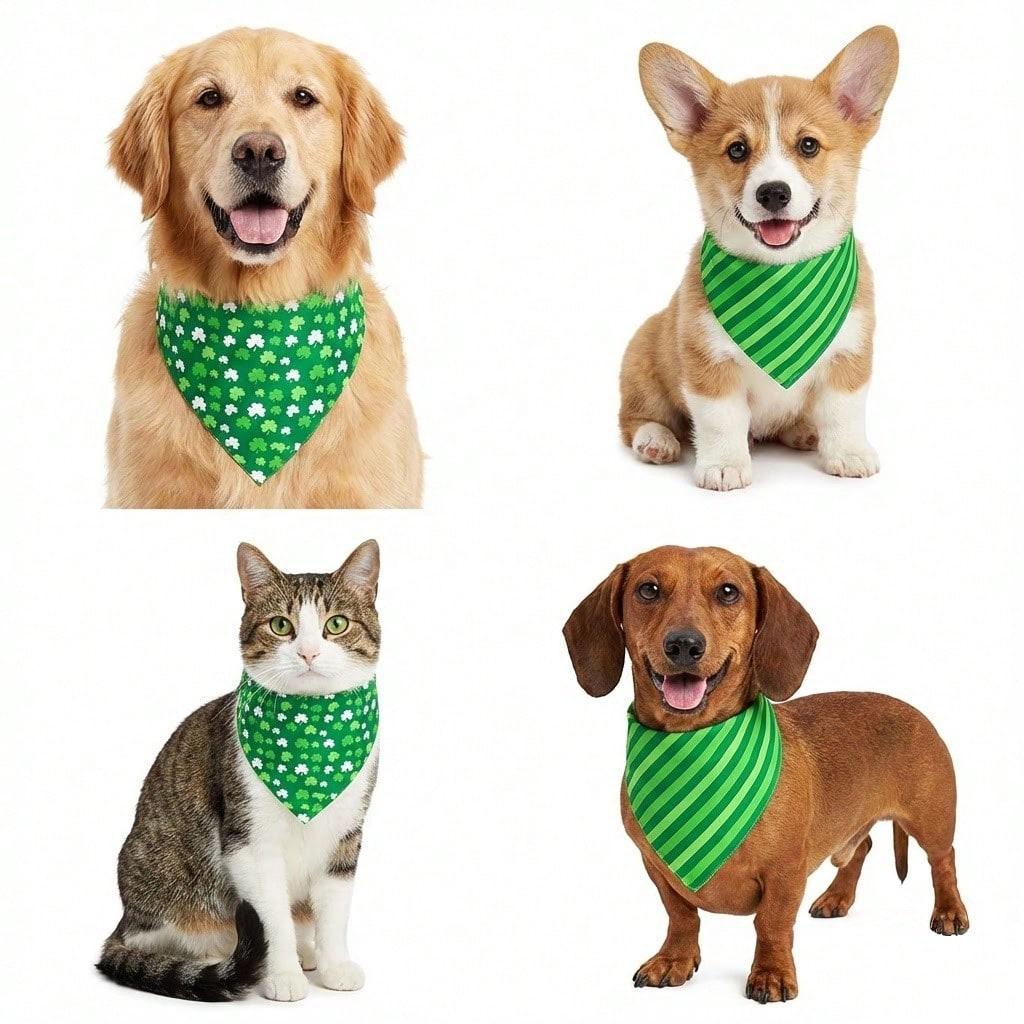 Patrick's Day Dog Bandanas, Triangle Reversible Pet Scarf For Boys And Girls, Premium Durable Fabric, Holiday Bandana For Small And Medium Dogs