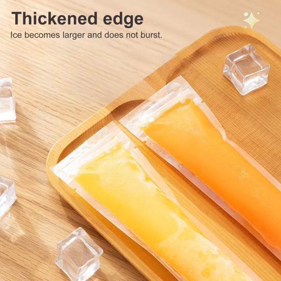 100 Pcs Disposable Popsicle Bag with Funnel Transparent Freezer Tubes for Healthy Snacks Yogurt Sticks Juice Smoothies Easy