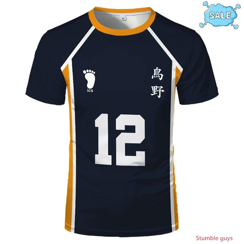 Vêtements Décontractés Hommes Enfants Garçons Vêtements de Sport Haikyuu Nekoma Anime T-shirt Kuroo Kozume Club de Volleyball Uniforme Cosplay Tee