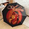 1pc Ayliva's Album Cover Umbrella Portable Folding Umbrella Iron Frame Hole Bone Structure Outdoor Home Umbrella