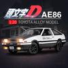 1/20 Movie Car INITIAL D Toyota AE86 Alloy Car Model Diecast & Toy Vehicles Metal Car Model Simulation Sound Light Toy Gift