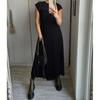 New Vacation Style Fashion Round Neck Sleeveless Pleated Long Women's Dress